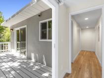 Exterior Deck and Interior Hallway